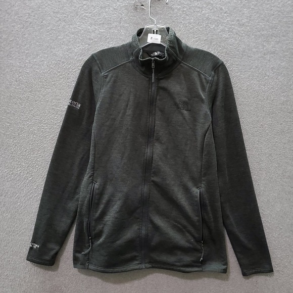 The North Face Women Activewear Jacket Medium Gray Logo Pockets Full Zip - Picture 1 of 13